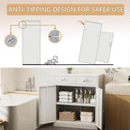 Metal Storage Cabinet, 36 Inch Tall Metal Storage Cabinet with Doors and Shelves, Pantry Cabinets with Drawer for Kitchen Storage, Garage Cabinet for Living, Dining Room, Assemble Required.
