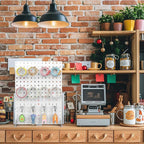 2 Pcs Metal Pegboard Display Stand with 24 Peg Hooks for Retail Crafe Shows&Fairs,White Merchandise Display Rack for Seling Accessories,Display Stands for Boutique,Stores(16*12 inch)