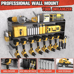 Large Power Tool Organizer Wall Mount, 3-Tier Heavy Duty Metal Loads 260 lbs, 7 Cordless Drill Holder Garage Tool Storage Rack, Utility Shelf for Workshop Shed Basement, Gifts for Men Dad Christmas
