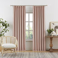 Cute Dusty Pink Blackout Linen Curtains 95 Inches Long - Rose Blush Pinch Pleat Track Curtains Blackout with Hooks Viral Pleat Drapes for Girls Bedroom Nursery,50 by 95 Inch, 2 Panels, Back Tab