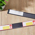 Spiareal 50 Pcs 47.8 x 1.38 Inch Shelf Label Strips Adhesive Back Stick on Data Price Tag Holder Clear PVC Adhesive Ticket Channel for Supermarkets Convenience Shops(Black)