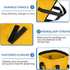 PATIKIL Canopy Weight Sand Bags, 4 Pack 112 Lbs Total Extra Large Weights Bags Waterproof Tent Leg Weights Sandbags for Outdoor Canopy Tent Sun Shelter Patio Ladder Yellow (18x9")