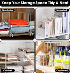 Shelf Dividers, 8 Pack Shelf Dividers for Closet Organization, Metal Closet Shelf Organizer for Wood Shelves Separators for Purse Handbag Sweater Clothes Book Storage Bedroom Wardrobe Kitchen Cabinet