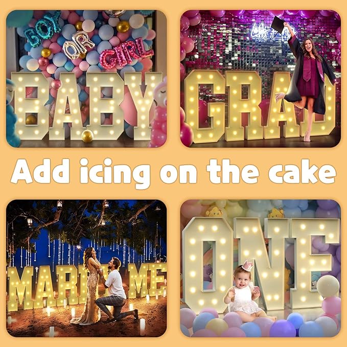 imprsv 4FT Marquee Letters, Large Light Up Letters for Birthday Party Decor Wedding Decorations, Light Up X for Party Decoration Large Signs Arch Kit Decorations