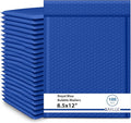 Royal Blue 8.5x12 Inch Poly Bubble Mailers #2 | Self Seal Large Padded Envelopes | Air Cushioned Bubble Mailer | Usable Size 8.5x11 | Waterproof Lightweight Mailing Shipping Bags | 100 Pack Bulk