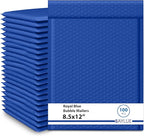 Royal Blue 8.5x12 Inch Poly Bubble Mailers #2 | Self Seal Large Padded Envelopes | Air Cushioned Bubble Mailer | Usable Size 8.5x11 | Waterproof Lightweight Mailing Shipping Bags | 100 Pack Bulk