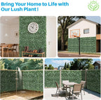 Patio Paradise 39"x196"-1Pc Faux Ivy Fence Privacy Screen Artificial Greenery Wall Backdrop,Fake Grass Wall Panels for Outside Apartment Balcony,Vine Leaf Decor for Outdoor Patio Chain Link