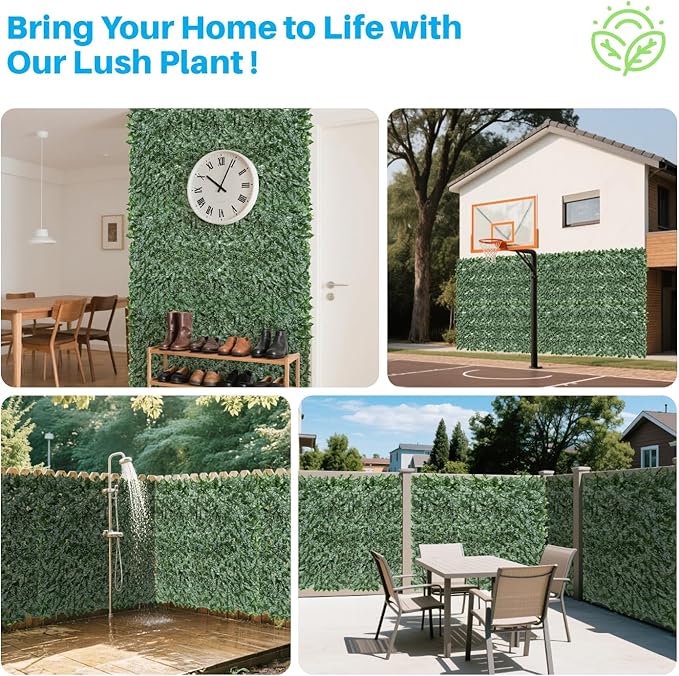 Patio Paradise 58"x354"-1Pc Faux Ivy Fence Privacy Screen Artificial Greenery Wall Backdrop,Fake Grass Wall Panels for Outside Apartment Balcony,Vine Leaf Decor for Outdoor Patio Chain Link