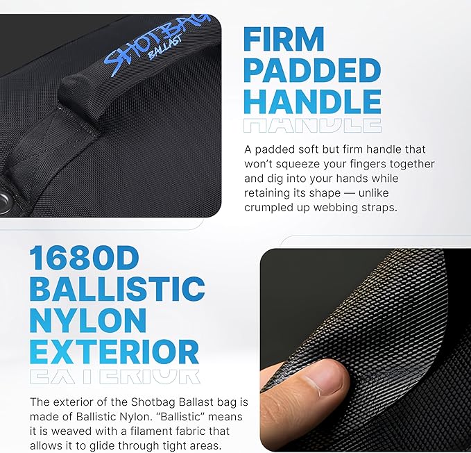 Bag for Wake Surfing, or Wakeboarding, Boat Weight Bags for Boosting Wake, Prefilled With Fine Recycled Steel Shot, Easy to Handle – 5 Year Warranty (Sizes 25lb or 50) (Grommet, 50 LB)