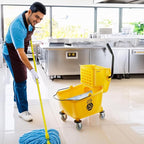 Dryser Commercial Mop Bucket with Side Press Wringer, 26 Quart, Yellow