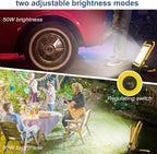10000LM LED Work Light, 50/80W Patterns Portable Flood Light with Socket & Switch, Outside Work Lights with Stand,16.4 ft Cord, 2 Brightness Modes Adjustable Worklight for Workshop Garage,Construction