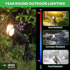 Black 12V Landscape Spotlight, LED Low Voltage Outdoor Light, Aluminum Uplight for Plant Fence Sign Outside Decoration Without MR16 Bulb 10 Pack
