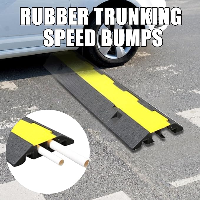 Hose Protector – Rubber Traffic Cord Ramp, Weather-Resistant Heavy-Duty Cable Hider, Multifunctional Road and Warehouse Safety Device, Outdoor Indoor Gravel Protection, Industrial Equipment Accessory