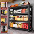 5000LBS Heavy Duty Garage Shelving 59" W Garage Storage Shelves 4-Tier Metal Adjustable Shelf Unit Storage Rack for Basement Supermarket Warehouse 59" W x 24" D x 78" H Black