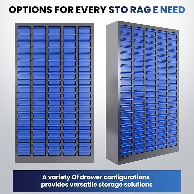 75 Drawers Parts Cabinet for Nuts, Bolts, Screws, Nut and Bolt Organizer with ABS Material Drawer, Bolt Bin Tool Storage Cabinet in Workshop, Garage, Office (100 Drawers)