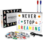 BONNYCO Cinema Light Box with 400 Letters, Symbols, Emojis, 2 Markers and USB. Led Light Box Home Decor, Room Decor. Cinema Led Sign Letters Board, Novelty Gifts Christmas, Birthdays. Marquee Lightbox