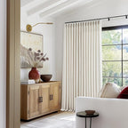 Extra Wide Linen Pinch Pleated Curtains 84 Inches Long 100 Inch Wide Patio Sliding Door Curtains Light Filtering Semi Sheer Pinch Pleat Drapes Cream Ivory Boho 100 x 84 Drapes for Living Dining Room