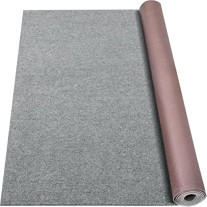 Marine Carpet,5 FT x 15 FT Smoke Gray Indoor Outdoor Carpet 0.2" Thick Boat Carpet with Water-Proof TPE Backing, Non-Slide Outdoor Marine Carpet Roll for Home, Patio, Porch, Deck