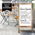 Ilyapa Wooden A-Frame Whiteboard Sign - 40 x 20 inch Magnetic Dry Erase Sidewalk Menu Board - Rustic Barnwood Menu Display for Restaurant, Business