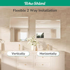 TokeShimi 72x36 Bathroom Mirror Frameless, Tempered 1" Beveled Edge Bathroom Mirrors for Over Sink, Shatterproof Rectangle Mirrored Wall Mounted for Living Room, Entryway, Restroom