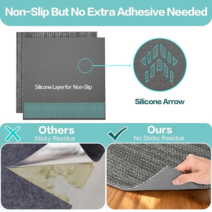 jxgzyy Commercial Carpet Tiles, 20×20 Inch, 0.31'' Padded Carpet Squares, Non-Adhesive Carpet Flooring with Textured Silicone Back, Easy DIY, Suitable for Play Room, 16 Pcs/43.1 Sqft