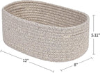 CubesLand Rectangle Organization/Storage Basket, Natural Cotton Rope Woven Baskets for Organizing, Small Basket for Kids, Baby Nursery, Cat Dog Toy Baskets, Organizer Bins for Shelves 3Pc Light Brown
