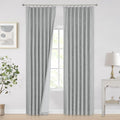 Vision Home Silver Grey Pinch Pleated Full Blackout Curtains Room Darkening Window Curtains 90 inch for Living Room Bedroom Thermal Insulated Pinch Pleat Drapes with Hooks Back Tab 2 Panel 40" Wx90 L
