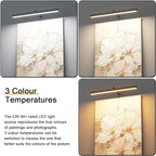 Plug in Picture Lights for Wall, 16 inch Dimmable LED Art Light with Remote, 3 Colour Temperature Gallery Painting Wall Light for Picture Display Dartboard Art Work (Black)