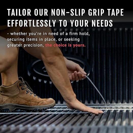 CATTONGUE GRIPS Non-Abrasive Grip Tape Wrap - 2” Thick Heavy-Duty, Waterproof Anti-Slip Tape for Wrapping Tools, Bats, Gym Equipment - Indoor & Outdoor Anti-Slip Solution (Clear, 60ft)