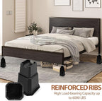 shouwuhho Bed Risers 7 inch, Furniture Risers Elevation in Heights 7 Inch Heavy Duty, Bed Lift Risers for Caster Wheels or Posts of Bed Table Couch, Support up to 6000 lbs, Black, 4 Pack