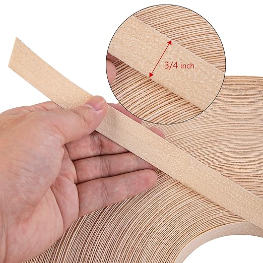 Yarlung 3/4 Inch x 250 Feet Roll Birch Plywood Edge Banding, Preglued Real Wood Veneer Edging, Iron on with Hot Melt Adhesive, Flexible Wood Tape Sanded to Perfection for Furniture Restoration