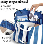 Fit & Fresh Large Beach Bag for Women - Extra Large Travel Tote With Pockets