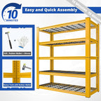 REIBII 72''H Garage Shelving 3010 LBS Storage Shelves Adjustable Metal Shelving 5 Tier Metal Shelves for Storage Industrial Shelf for Kitchen Pantry Warehouse Basement 72" HX35.5 WX16 D, 3 Pack
