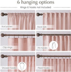 NICETOWN Thick Linen Blend Light Pink Sheer Curtains for Girls Room, Pleat Tape Semi Sheer Privacy Added with Light Filtering Window Treatments for Bedroom/Living Room, W52 x L108, 2 Panels