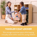 Sleekline 4-Section Toddler-Sized Coat Locker, Kids Furniture, Natural