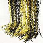 4 Pack Black and Gold Wavy Foil Fringe Curtains Pirthday Decorations,3.3 ft x 6.6 ft Metallic Foil Curtains Streamers for Party Photo Booth Props Background Decoration