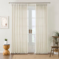 Natural Pinch Pleated Curtains 96 Inches Long Set of 2, Linen Drapes Back Tab with Hooks,Light Filtering Window Curtain Panels for Living Room 70 Width 96 Length