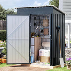 3x5 FT Outdoor Metal Storage Shed, Single Door, 1 Clear Window, Tool Shed for Garden, Patio, Backyard