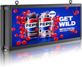 P10 39"x14" Double-Sides LED Advertising Sign Outdoor Digital Billboard with High Brightness, WiFi Programmable for Stores, HD Image/Text Display, Weatherproof & Energy Efficient