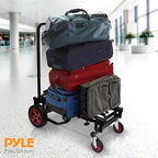 Pyle Adjustable Professional Equipment Multi-Cart - Compact 8-in-1 Folding Multi-Cart, Foldable and Lightweight, Hand Truck/Dolly/Platform Cart, Extends Up to 27.52'' to 44.25'' - Pyle PKEQ48