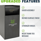 Alpine Industries Restaurant Trash Can Cabinet - Commercial Trash Can 40 Gallon, Garbage Receptacle Indoor with Tray Holder for Restaurants, Cafeterias (Espresso Black)