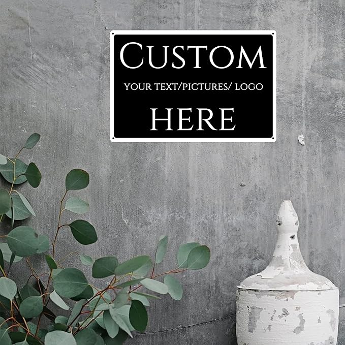 Custom Sign, Custom Metal Signs Personalized，Aluminum Weatherproof Metal Sign Multiple Sizes, Customize for yardz, Business, Workplace, office, Home, Delivery Signs(16 * 12 Inch)