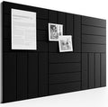 Bumusty Large Cork Board Alternative-36 x24 Felt Bulletin Board Tiles, with 30 Pushpins, 40 Adhesive Tabs, 6-Pack Slat Wall Paneling, Cork Boards for Office Push Pin Board Felt Board-Black