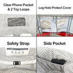 Love&go Soft Pillow Attached 2-in-1 Shopping Cart and High Chair Cover for Baby, Cotton Padded Cart Cover, Fold'n Roll Style, Portable with Carry Bag (Gray Chevron)