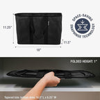 CleverMade EcoBasket Collapsible Tote Bags, 30L Capacity, Black, Set of 3