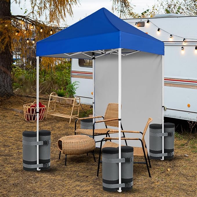 COOS BAY Canopy Weights Set of 6, 270 lbs, Sand Bags for Weight, Sandbag Weights for Canopy Tent Legs, 600D Heavy Duty Gazebo Weights, Sand NOT Included, Gray