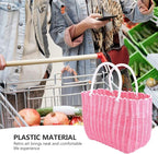 Cabilock Market Basket Woven Straw Basket African Basket Straw Beach Bag Reusable Grocery Shopping Bag Tote Bag Big Capacity Travel Tote Purse