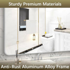 Arched Bathroom Mirror, 30"x48" Silver Arched Mirror for Bathroom, Wall Mounted Mirror, Silver Vanity Wall Mirror w/Metal Frame for Bedroom, Entryway, Living Room, Hanging or Leaning Against