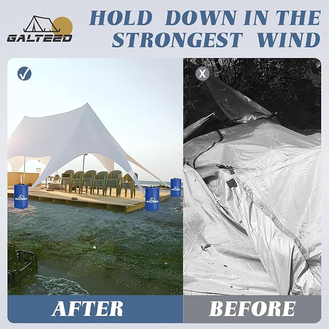 Canopy Water Weights Bag,176LBS Tent Weights Set of 8 Canopy Leg Weights for Pop Up Canopy,Canopies,Tent,Gazebo,Blue,10L/PC