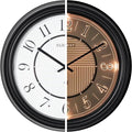 CLXEAST 14 Inch LED Illuminated Indoor Outdoor Atomic Analog Wall Clock Battery Operated, Glow in The Dark Wall Clock for Living Room, Home Office,Bathroom,Kitchen,Oil Rubbed Bronze Black Finish